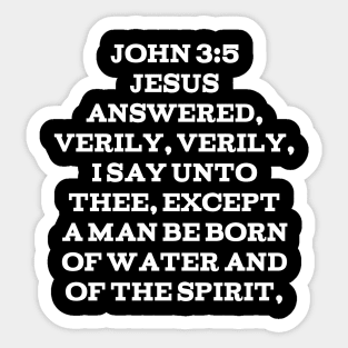 John 3:5 King James Version (KJV) Bible Verse Typography Sticker